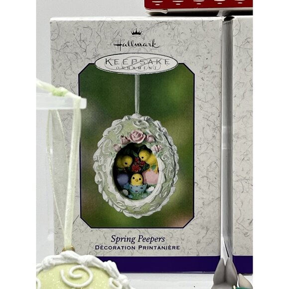 Hallmark Keepsake Ornament Easter Bunny 2002 & 2017 Rabbit Easter Egg lot of 3 - Picture 5 of 16